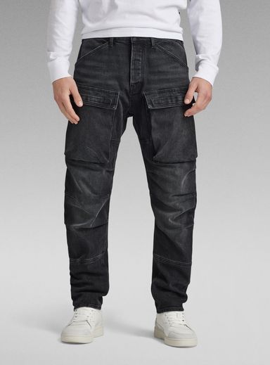 3D Straight Tapered Denim Cargo Pants